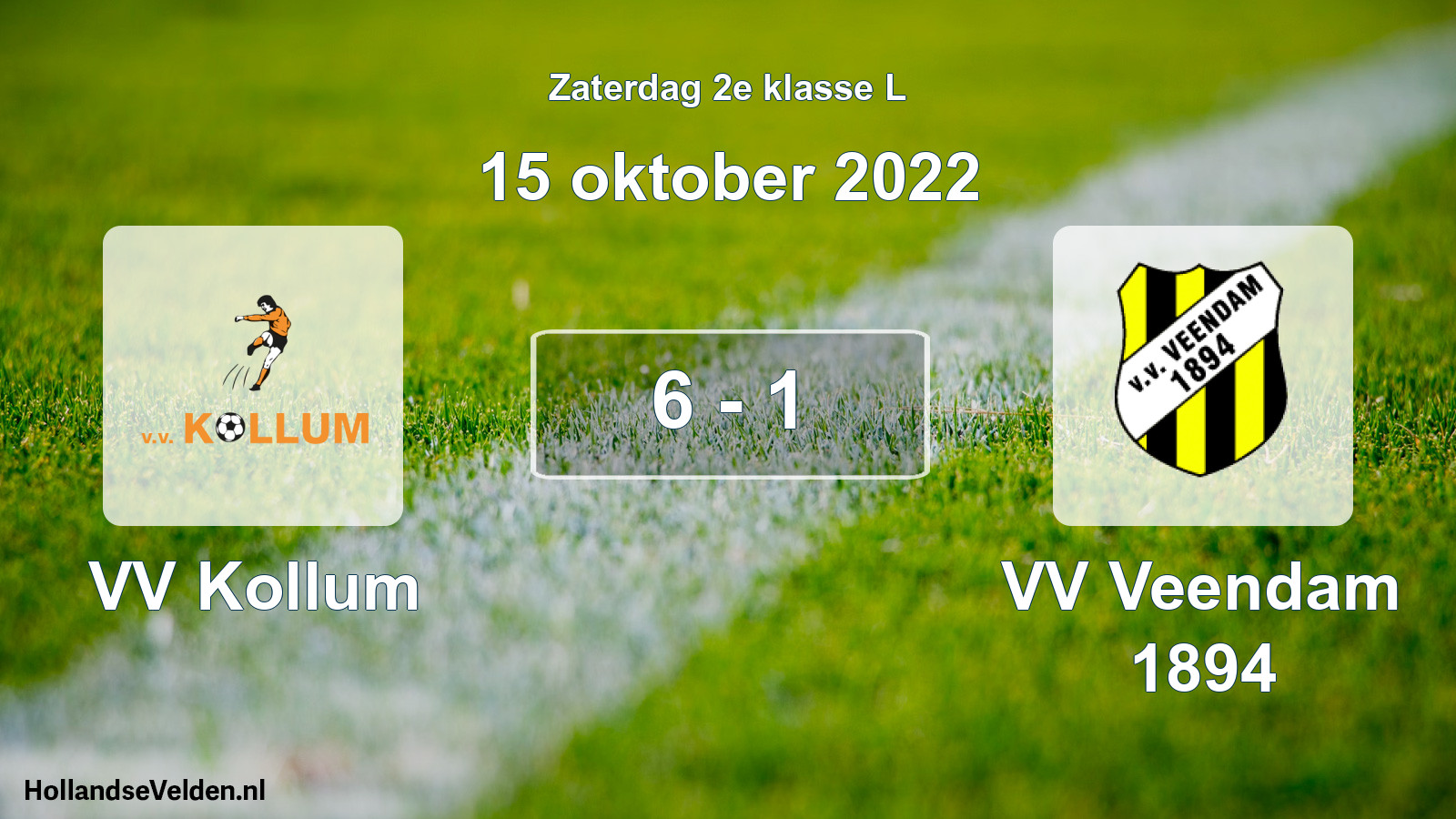 Total number of matches played: VV Kollum - VV Veendam 1894 6 - 1 (15 October 2022)