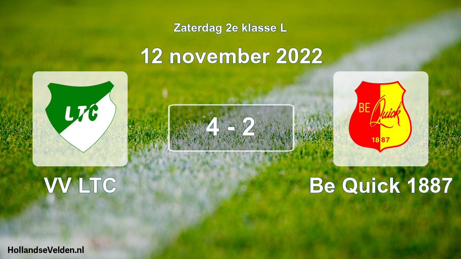 Total number of matches played: VV LTC - Be Quick 1887 4 - 2 (12 November 2022)