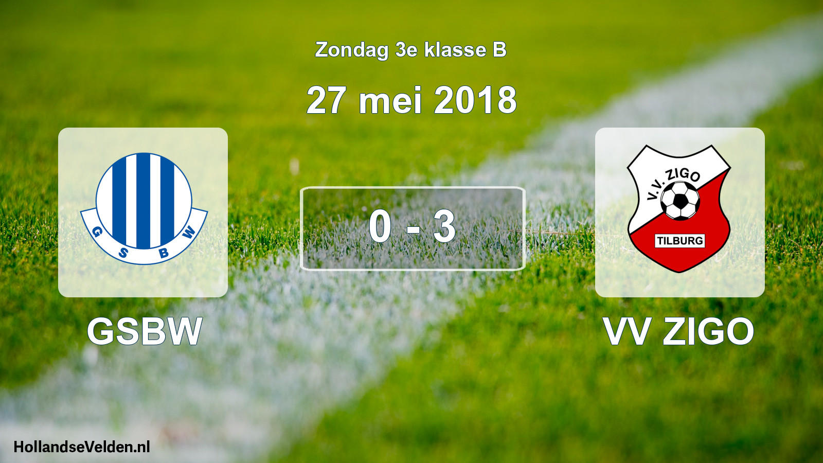 Total number of matches played: GSBW - VV ZIGO 0 - 3 (27 May 2018)