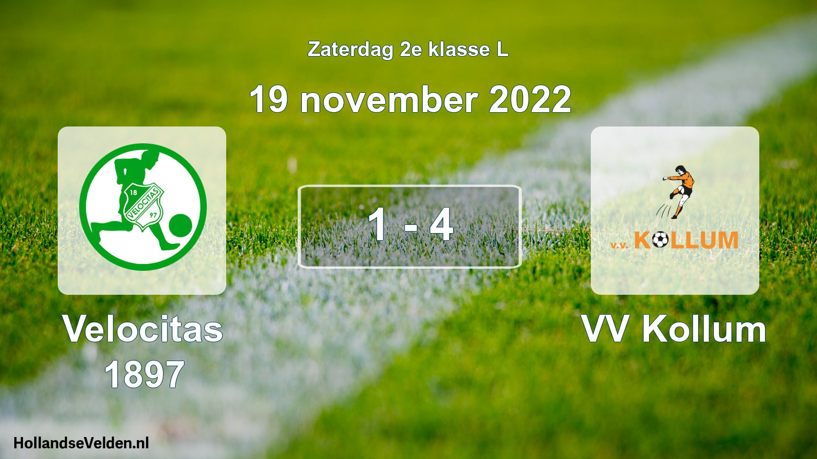 Total number of matches played: Velocitas 1897 - VV Kollum 1 - 4 (19 November 2022)