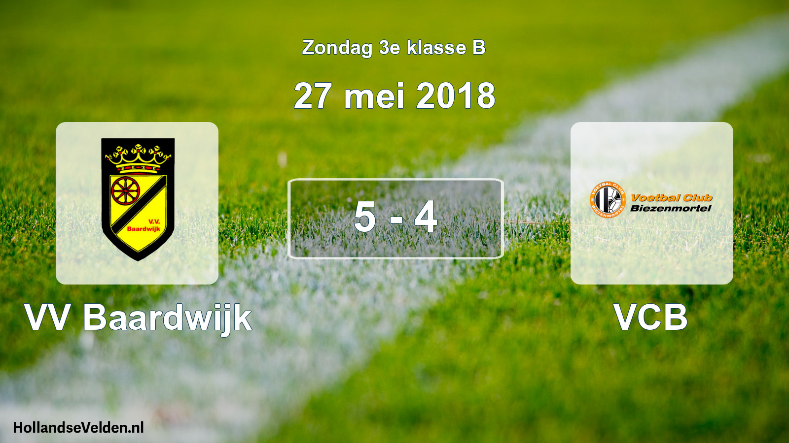 Total number of matches played: VV Baardwijk - VCB 5 - 4 (27 May 2018)