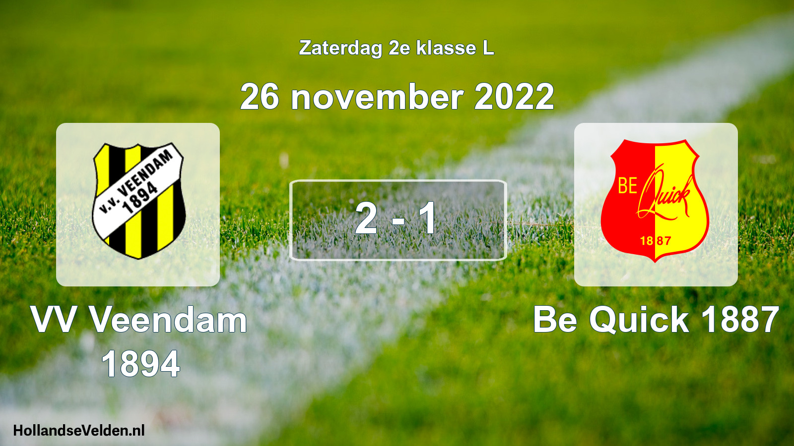 Total number of matches played: VV Veendam 1894 - Be Quick 1887 2 - 1 (26 November 2022)