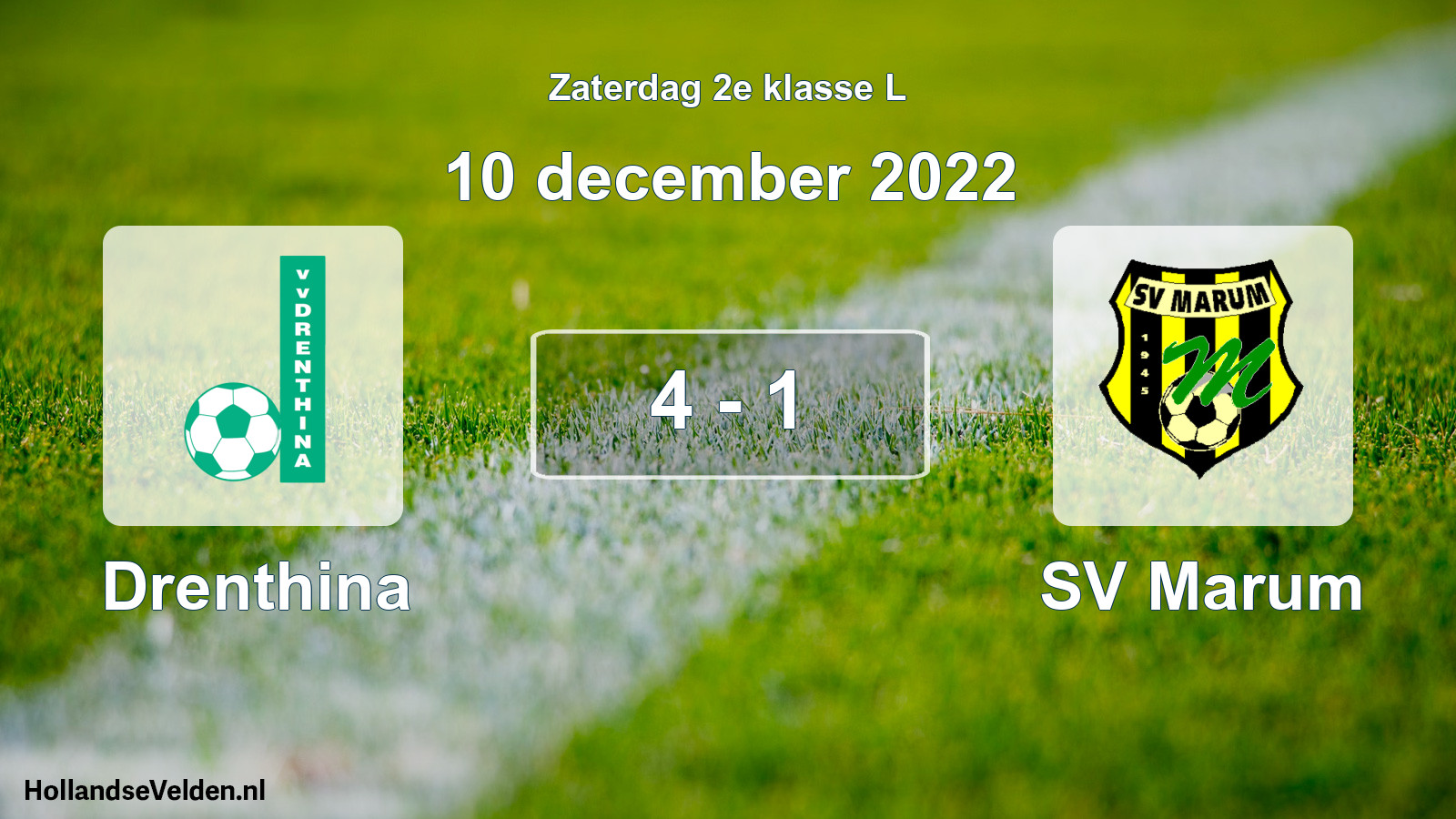 Total number of matches played: Drenthina - SV Marum 4 - 1 (10 December 2022)