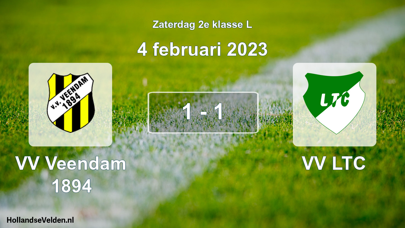 Total number of matches played: VV Veendam 1894 - VV LTC 1 - 1 (4 February 2023)