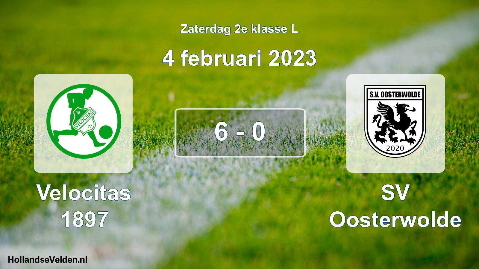 Total number of matches played: Velocitas 1897 - SV Oosterwolde 6 - 0 (4 February 2023)