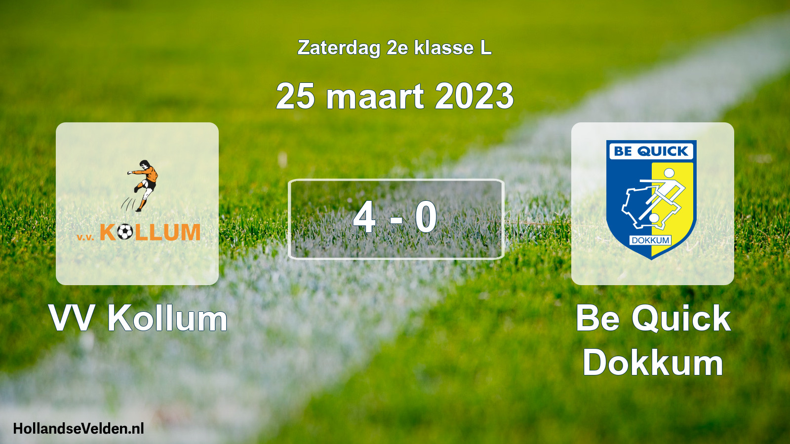 Total number of matches played: VV Kollum - Be Quick Dokkum 4 - 0 (25 March 2023)