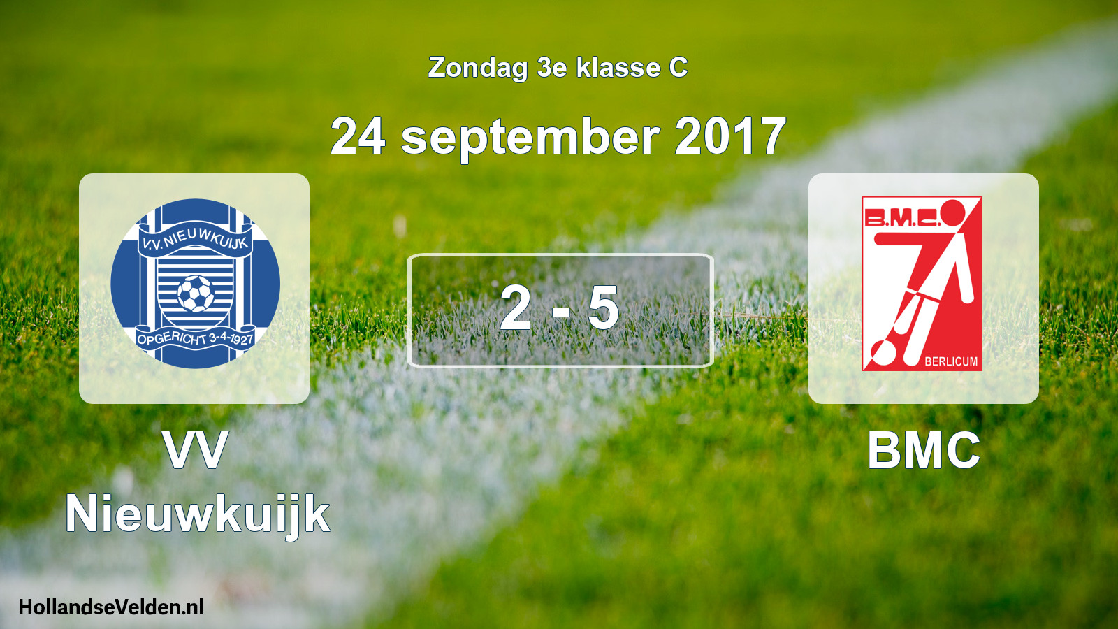 Total number of matches played: VV Nieuwkuijk - BMC 2 - 5 (24 September 2017)