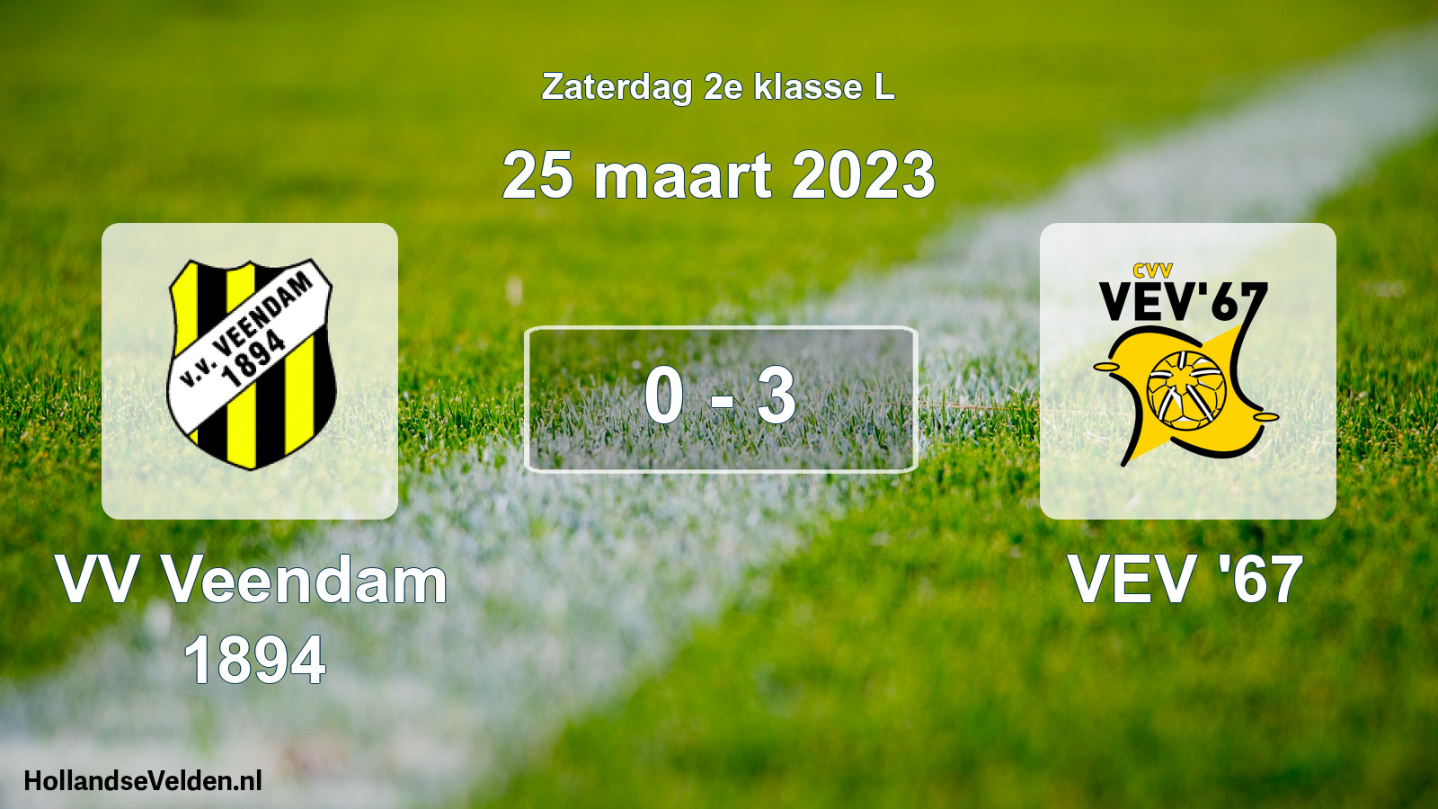 Total number of matches played: VV Veendam 1894 - VEV '67 0 - 3 (25 March 2023)