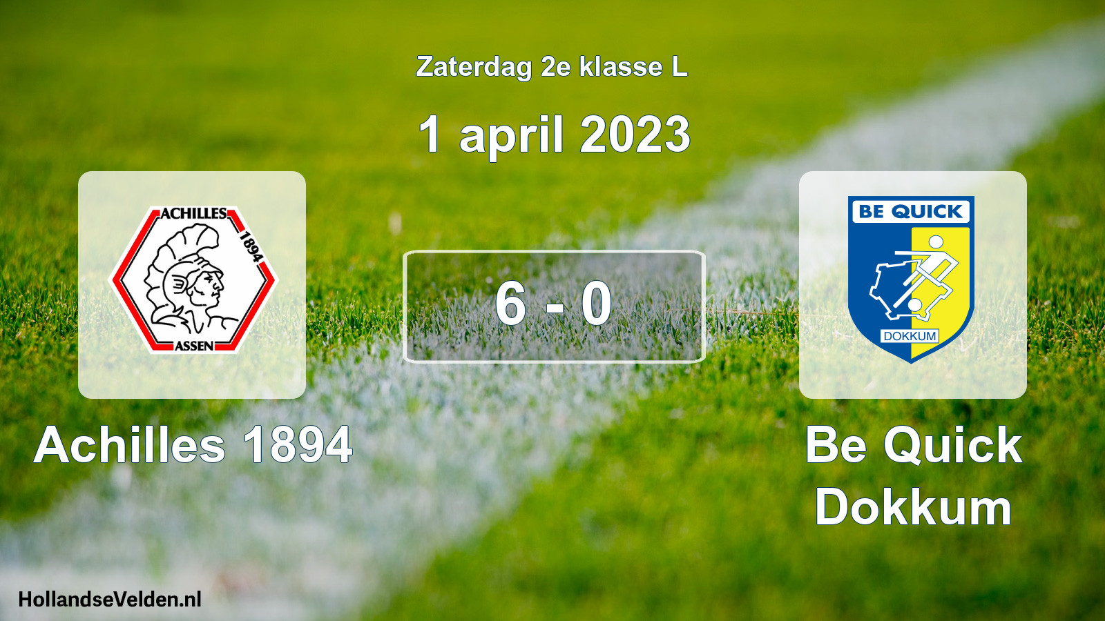 Total number of matches played: Achilles 1894 - Be Quick Dokkum 6 - 0 (1 April 2023)