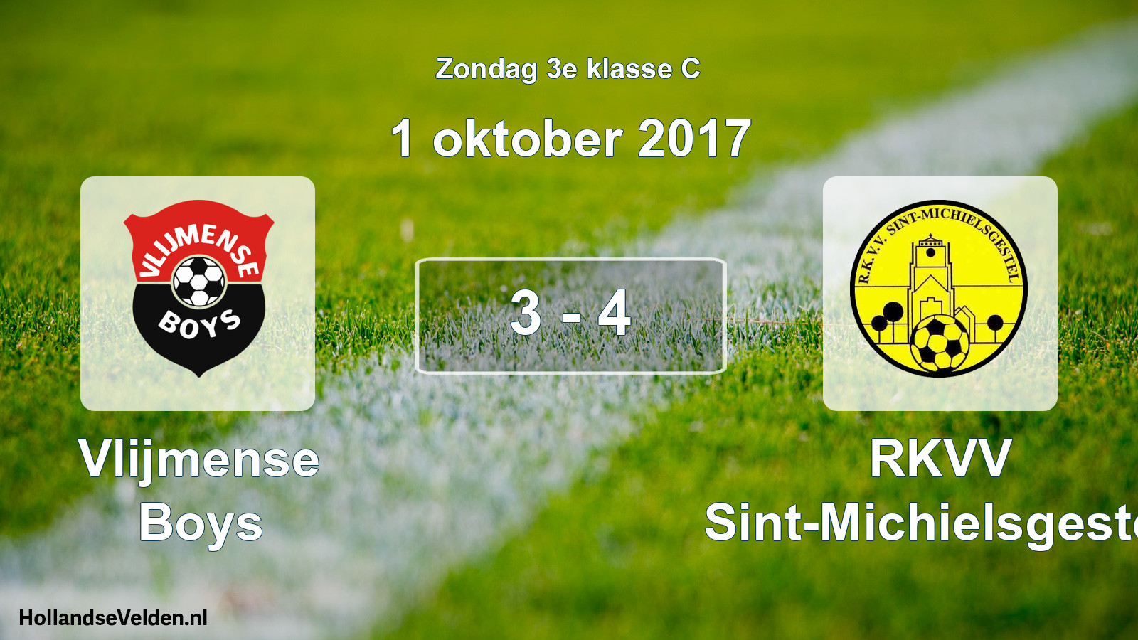 Total number of matches played: Vlijmense Boys - RKVV Sint-Michielsgestel 3 - 4 (1 October 2017)