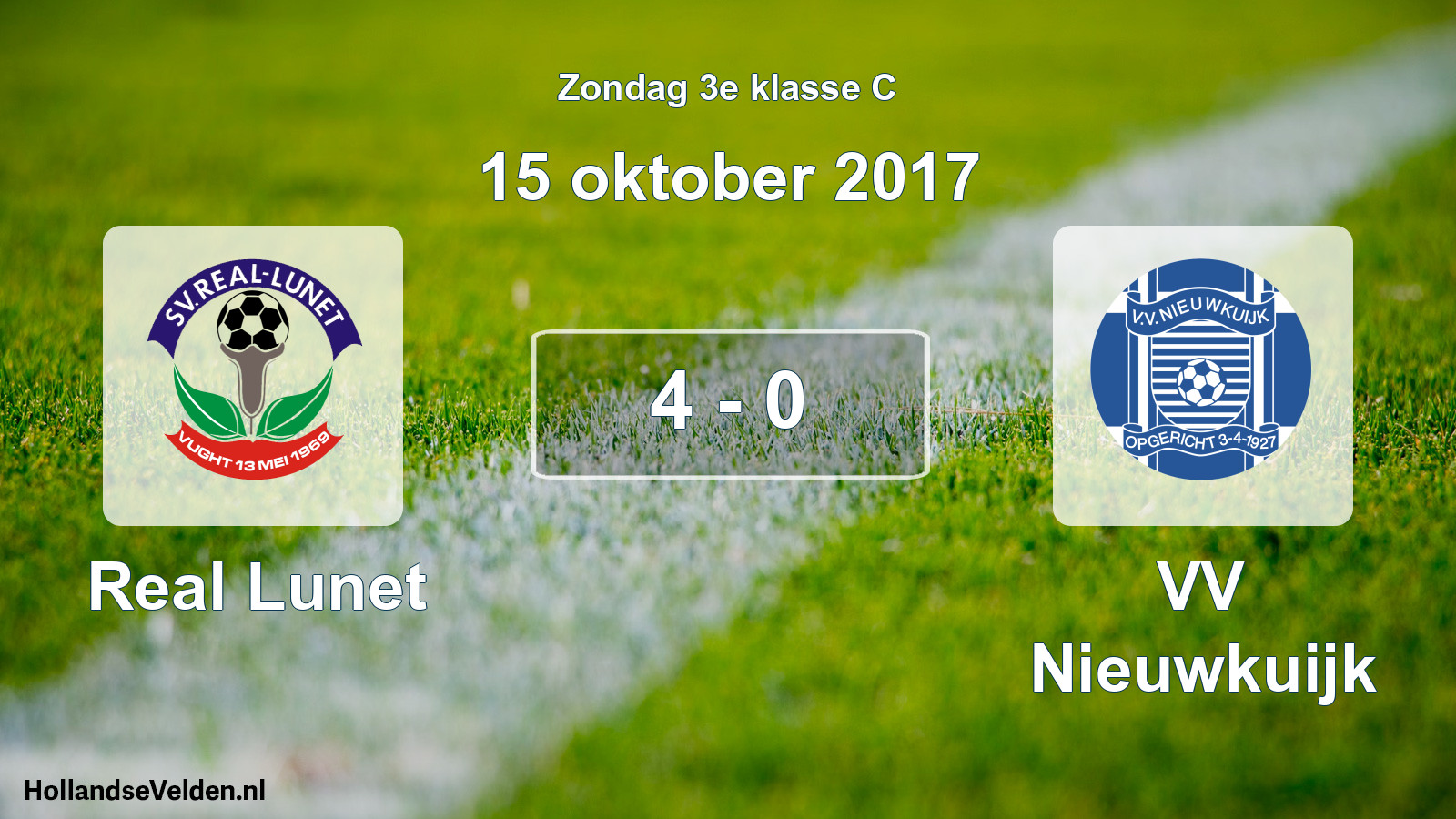 Total number of matches played: Real Lunet - VV Nieuwkuijk 4 - 0 (15 October 2017)