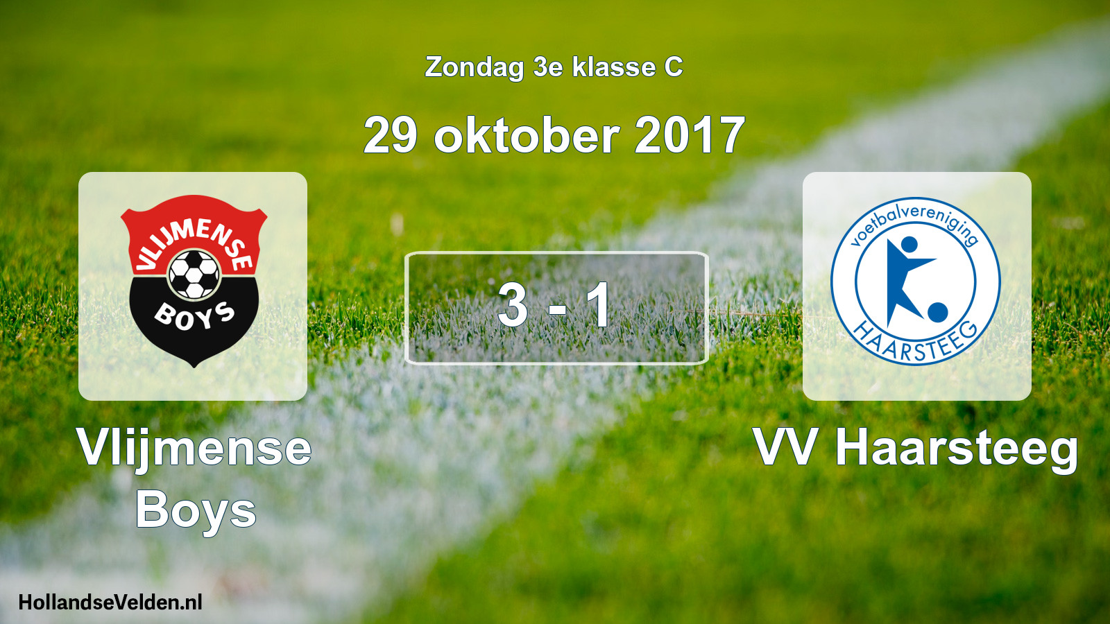 Total number of matches played: Vlijmense Boys - VV Haarsteeg 3 - 1 (29 October 2017)
