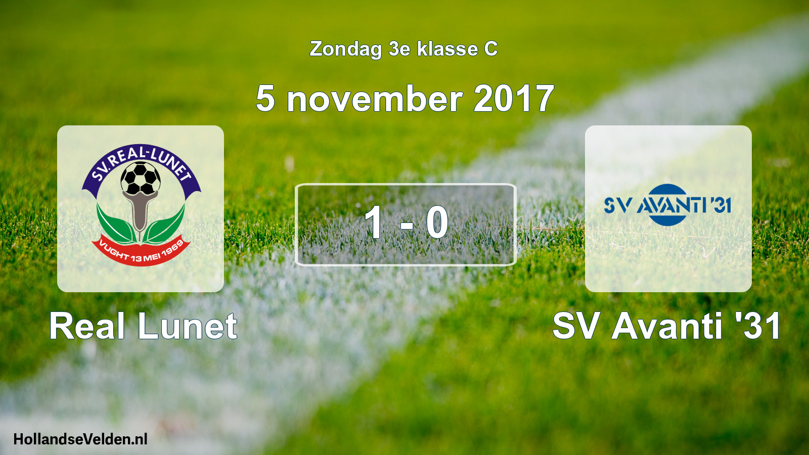 Total number of matches played: Real Lunet - SV Avanti '31 1 - 0 (5 November 2017)