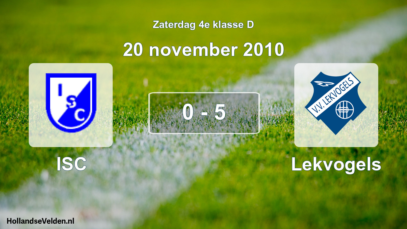 Gespeelde wedstrijd: ISC - Lekvogels 0 - 5 (20 november 2010)