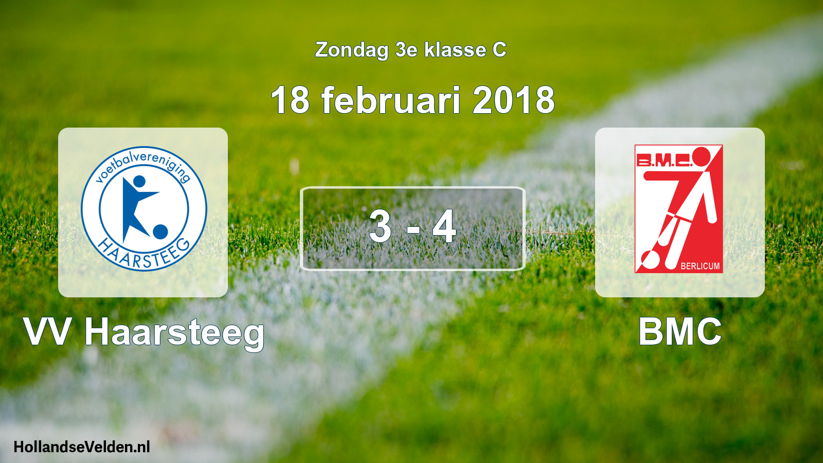 Total number of matches played: VV Haarsteeg - BMC 3 - 4 (18 February 2018)