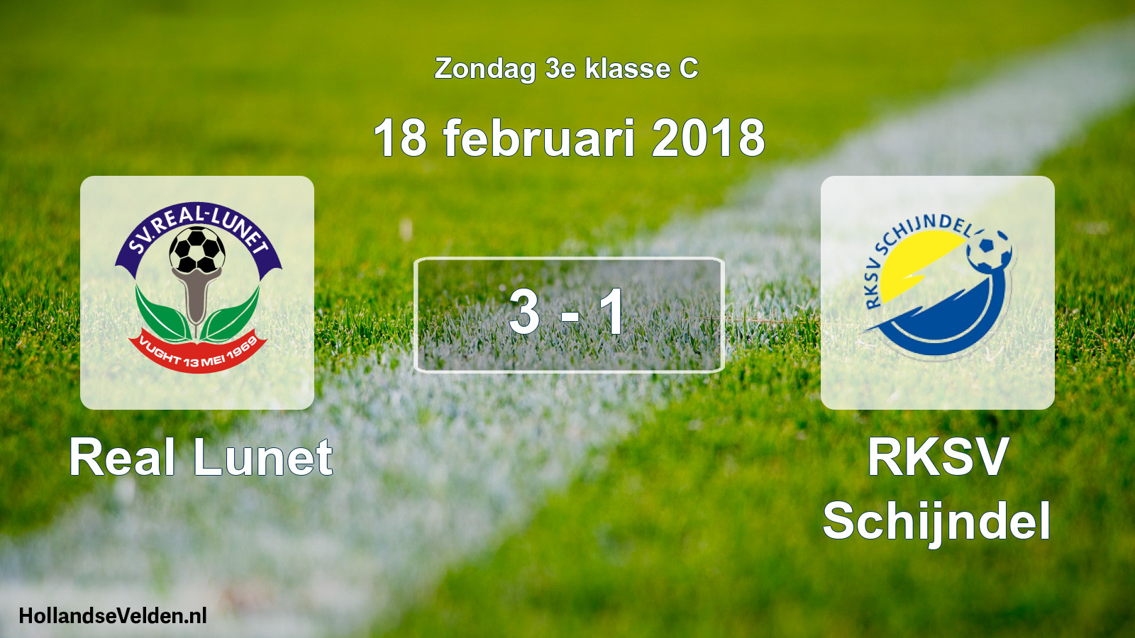 Total number of matches played: Real Lunet - RKSV Schijndel 3 - 1 (18 February 2018)