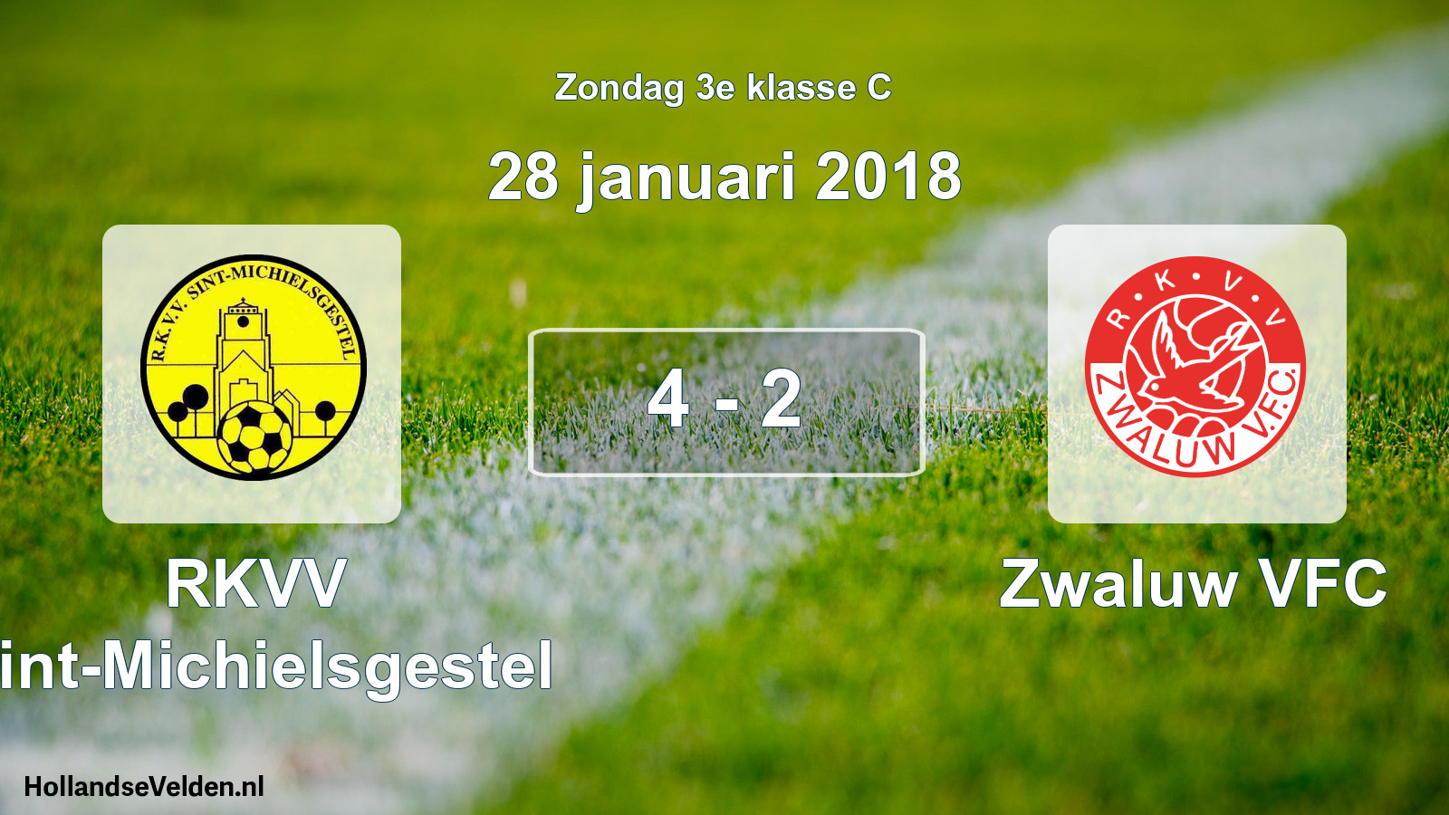 Total number of matches played: RKVV Sint-Michielsgestel - Zwaluw VFC 4 - 2 (28 January 2018)