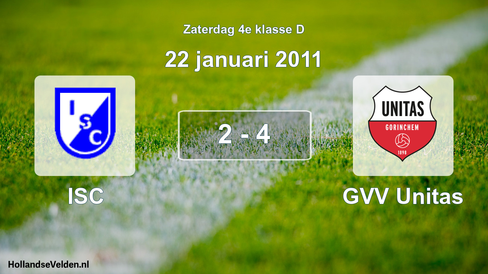 Gespeelde wedstrijd: ISC - GVV Unitas 2 - 4 (22 januari 2011)