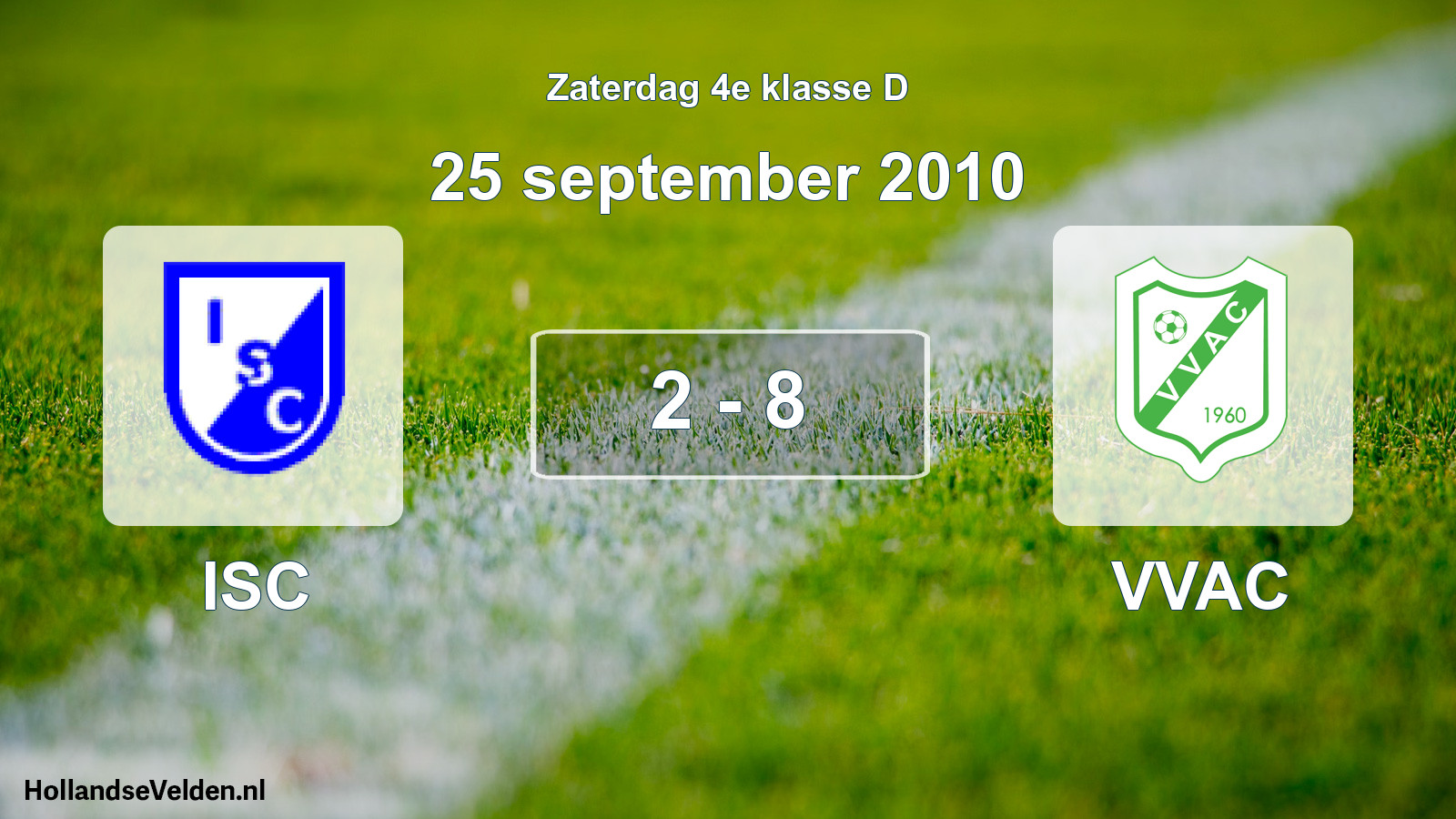 Gespeelde wedstrijd: ISC - VVAC 2 - 8 (25 september 2010)