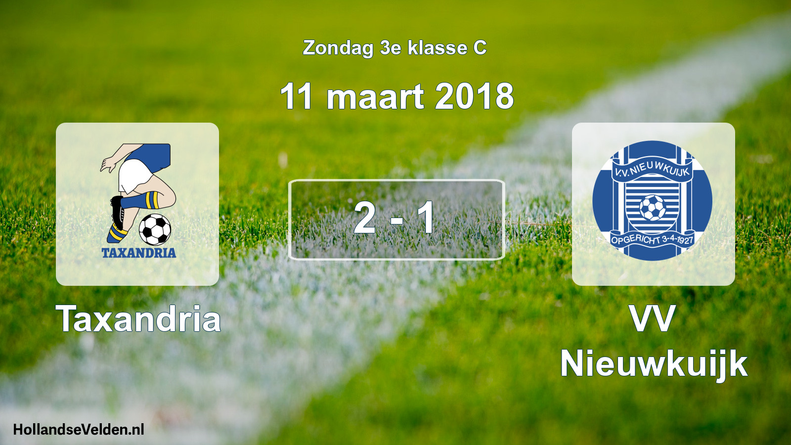 Total number of matches played: Taxandria - VV Nieuwkuijk 2 - 1 (11 March 2018)