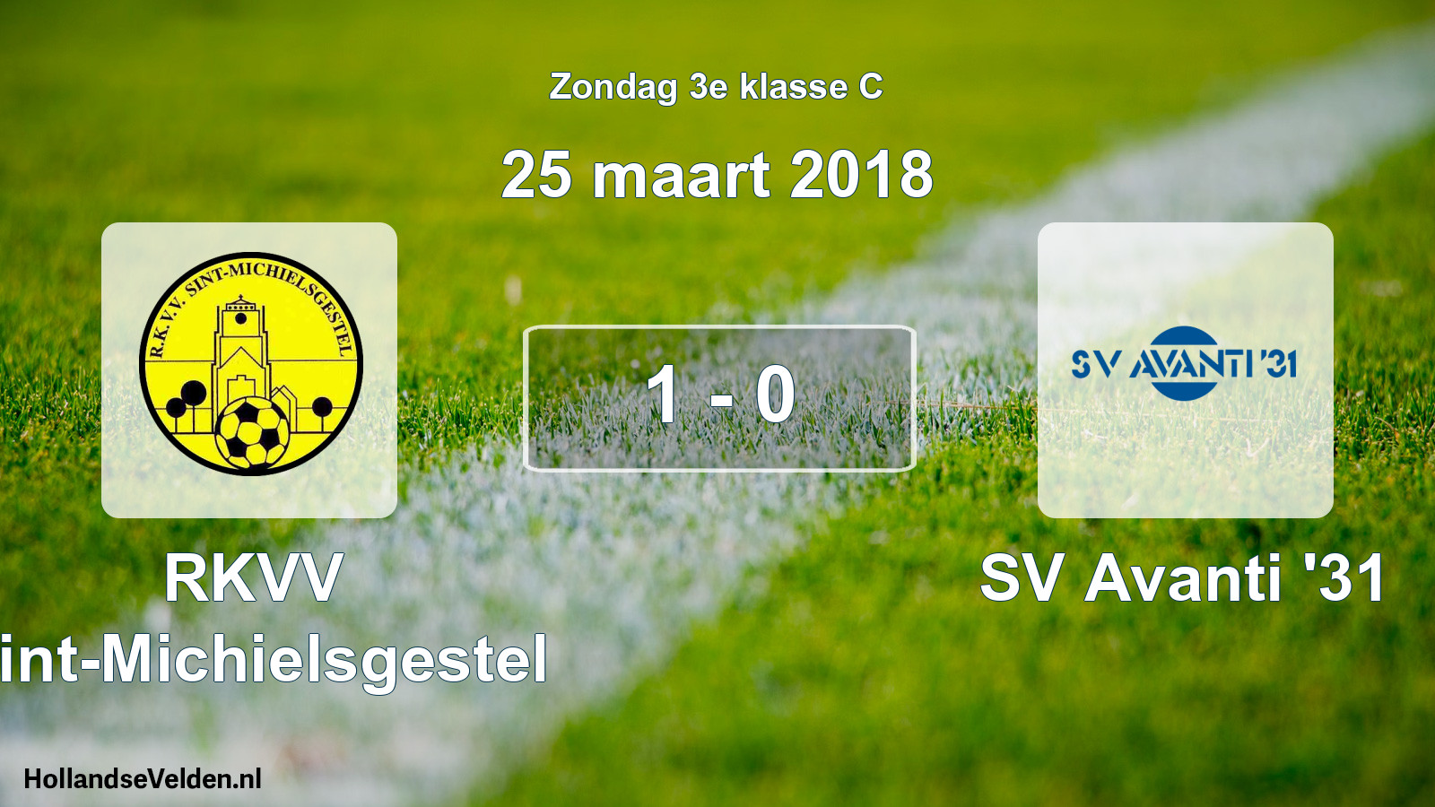 Total number of matches played: RKVV Sint-Michielsgestel - SV Avanti '31 1 - 0 (25 March 2018)