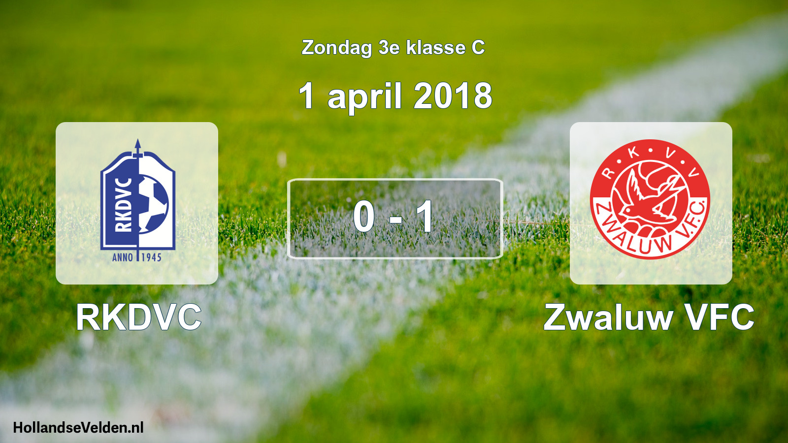 Total number of matches played: RKDVC - Zwaluw VFC 0 - 1 (1 April 2018)