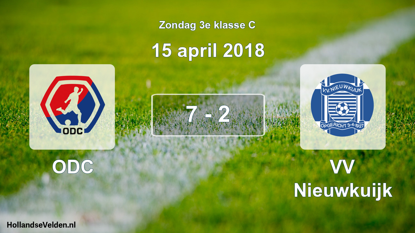 Total number of matches played: ODC - VV Nieuwkuijk 7 - 2 (15 April 2018)