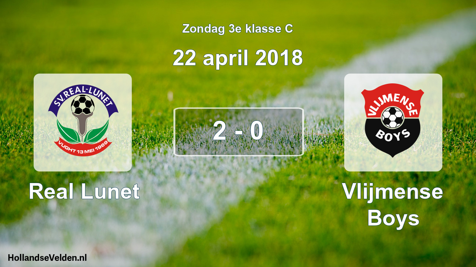 Total number of matches played: Real Lunet - Vlijmense Boys 2 - 0 (22 April 2018)