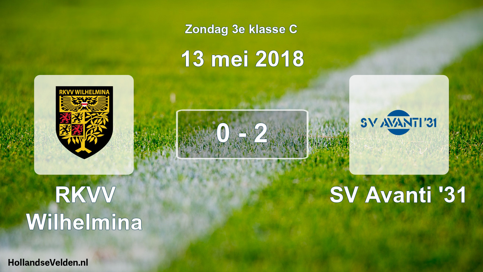 Total number of matches played: RKVV Wilhelmina - SV Avanti '31 0 - 2 (13 May 2018)