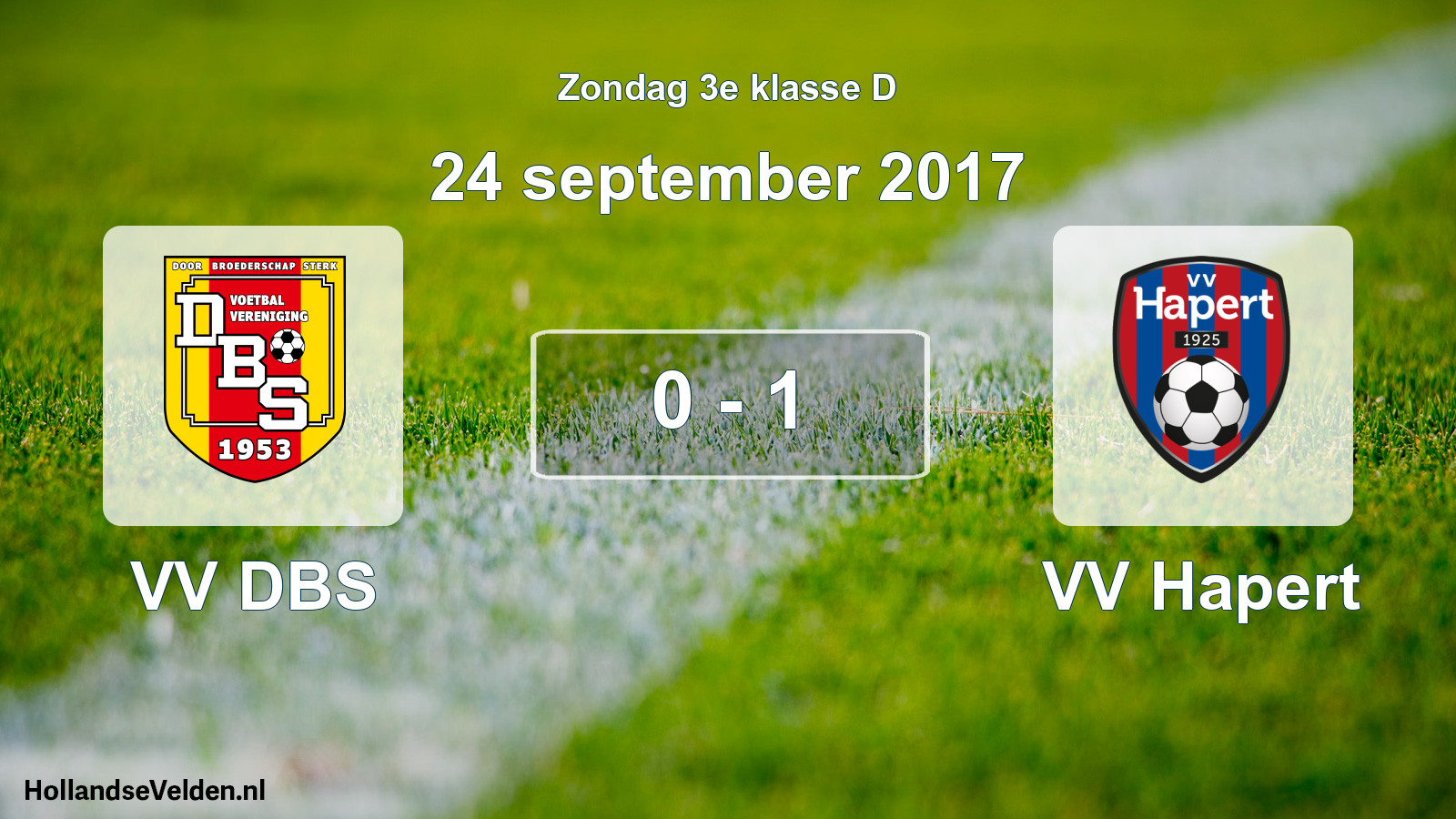 Total number of matches played: VV DBS - VV Hapert 0 - 1 (24 September 2017)