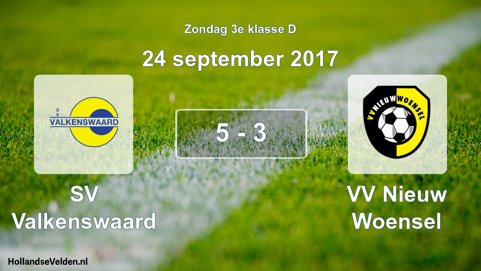 Total number of matches played: SV Valkenswaard - VV Nieuw Woensel 5 - 3 (24 September 2017)