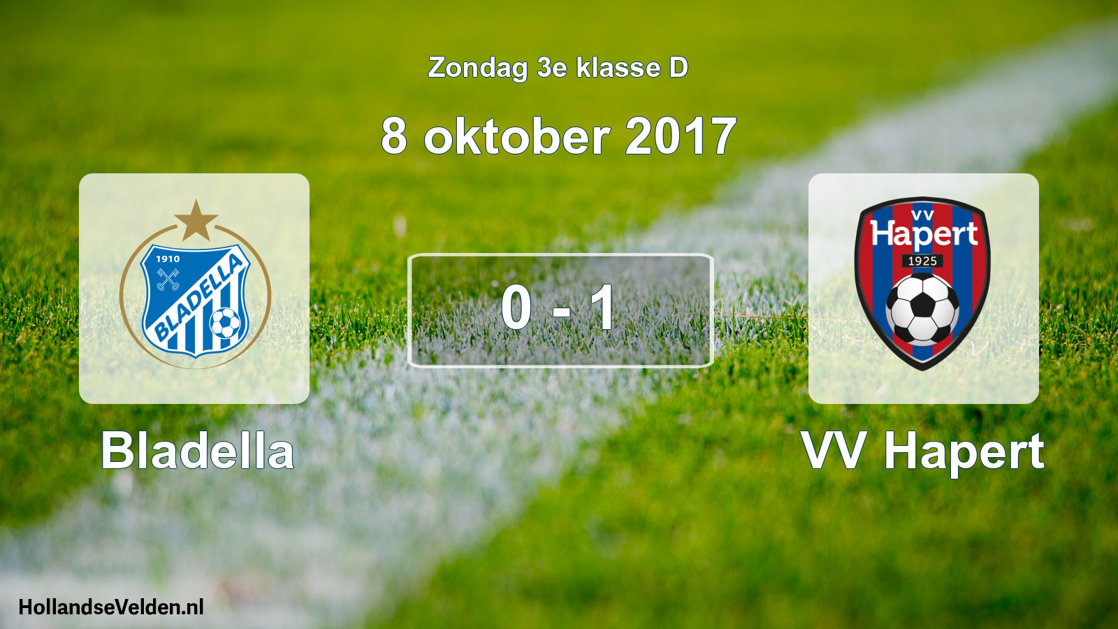 Total number of matches played: Bladella - VV Hapert 0 - 1 (8 October 2017)