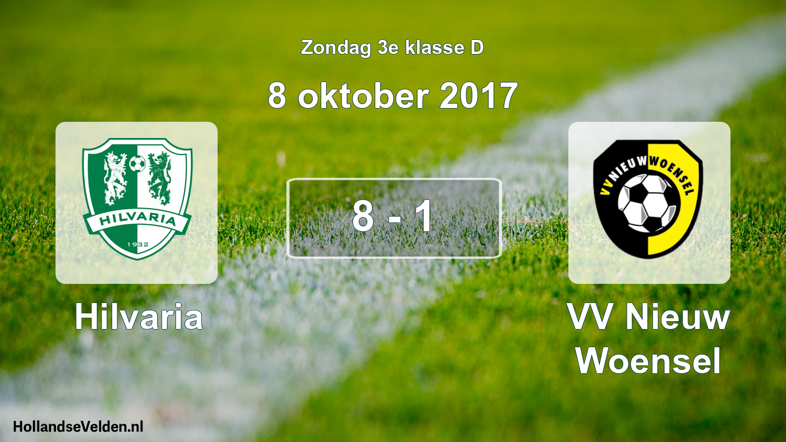Total number of matches played: Hilvaria - VV Nieuw Woensel 8 - 1 (8 October 2017)