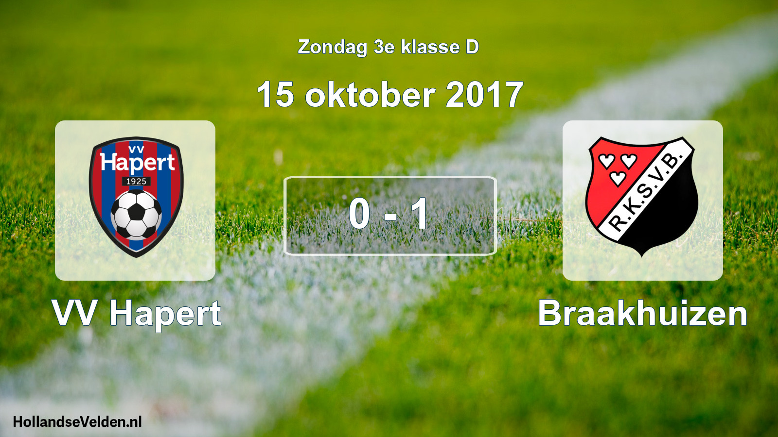 Total number of matches played: VV Hapert - Braakhuizen 0 - 1 (15 October 2017)