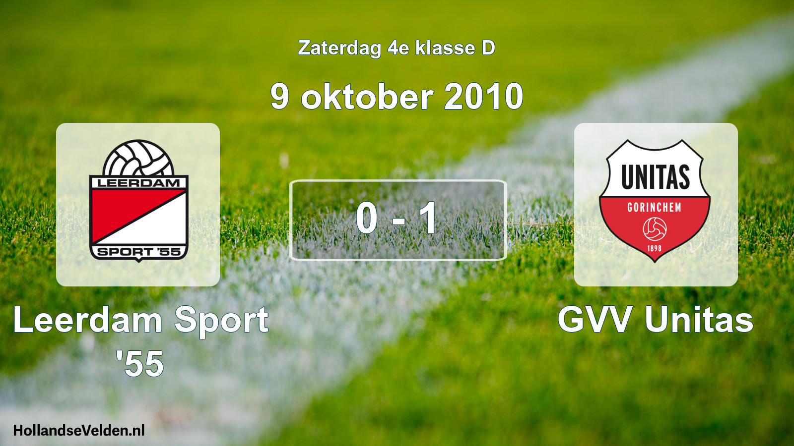 Total number of matches played: Leerdam Sport '55 - GVV Unitas 0 - 1 (9 October 2010)