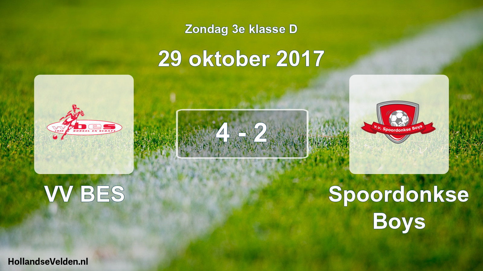 Total number of matches played: VV BES - Spoordonkse Boys 4 - 2 (29 October 2017)