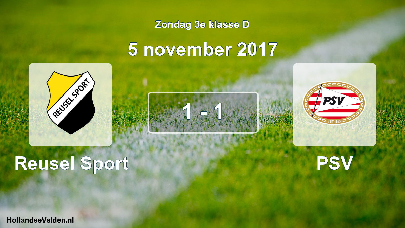 Total number of matches played: Reusel Sport - PSV 1 - 1 (5 November 2017)