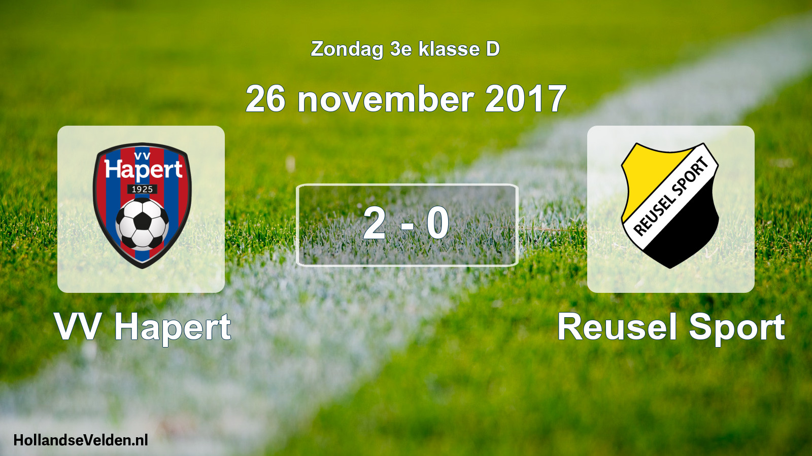 Total number of matches played: VV Hapert - Reusel Sport 2 - 0 (26 November 2017)