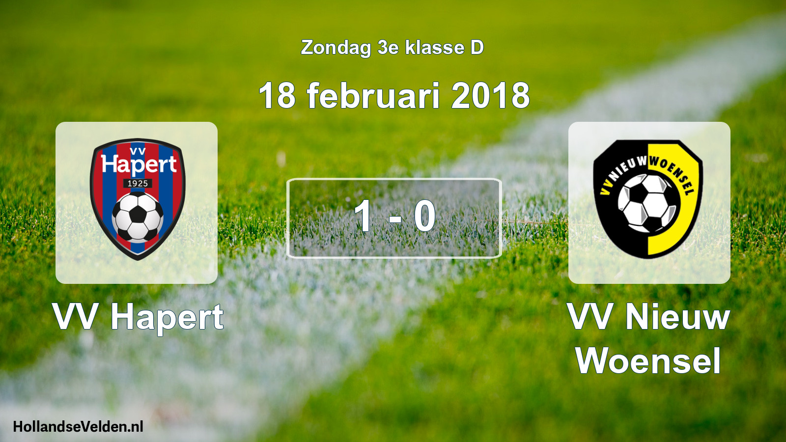Total number of matches played: VV Hapert - VV Nieuw Woensel 1 - 0 (18 February 2018)