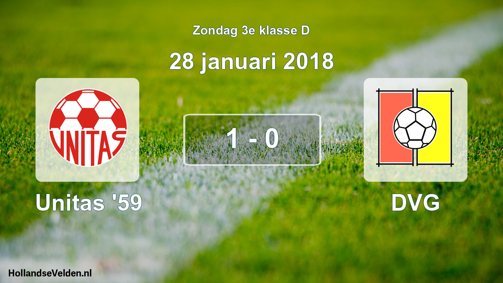 Total number of matches played: Unitas '59 - DVG 1 - 0 (28 January 2018)