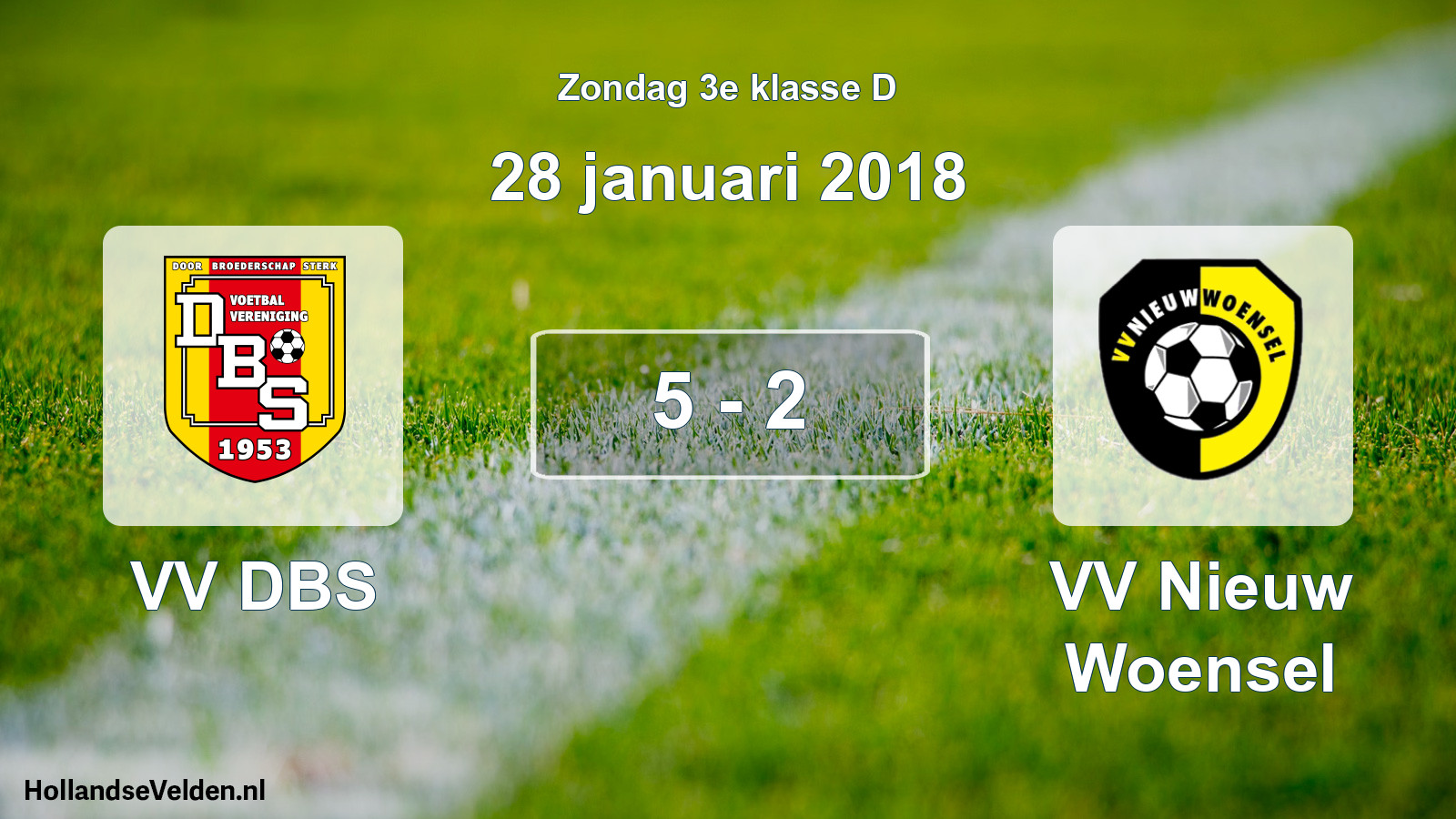 Total number of matches played: VV DBS - VV Nieuw Woensel 5 - 2 (28 January 2018)