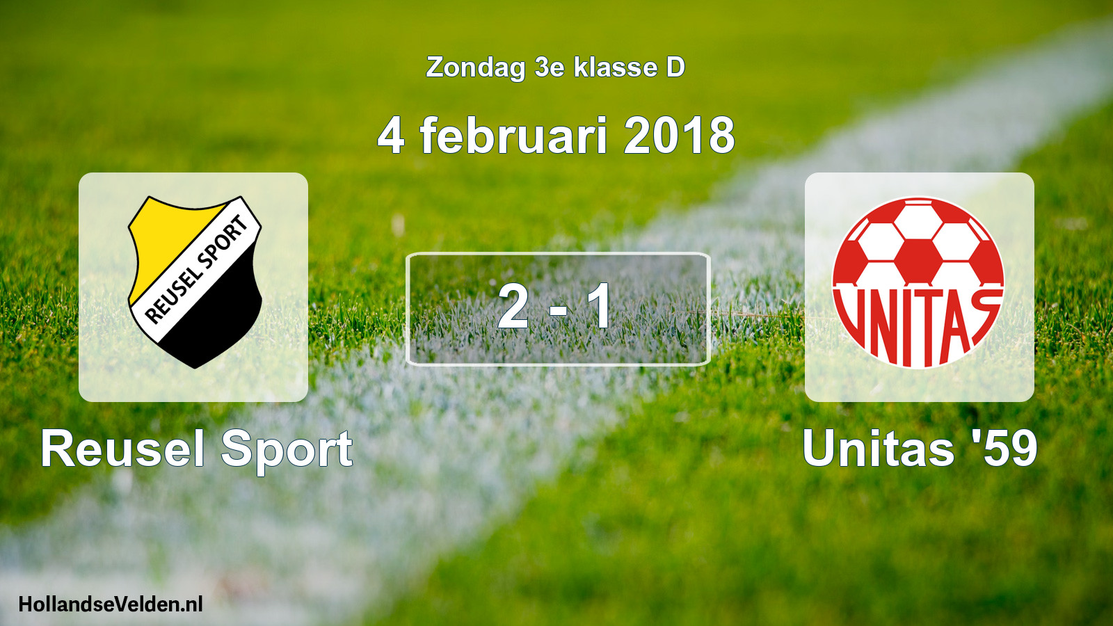 Total number of matches played: Reusel Sport - Unitas '59 2 - 1 (4 February 2018)