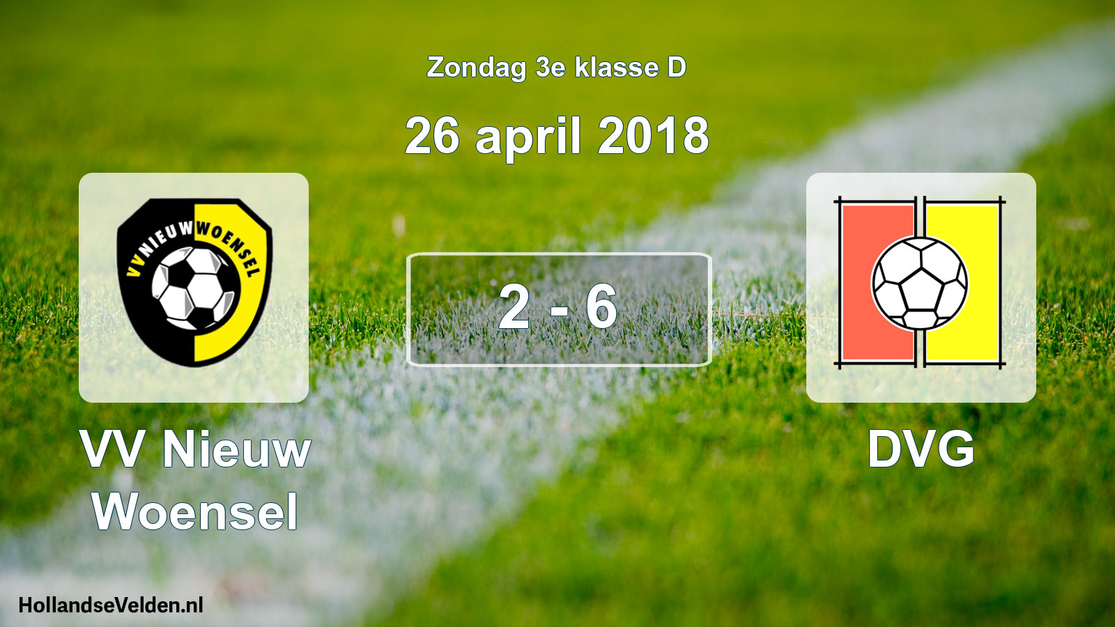 Total number of matches played: VV Nieuw Woensel - DVG 2 - 6 (26 April 2018)