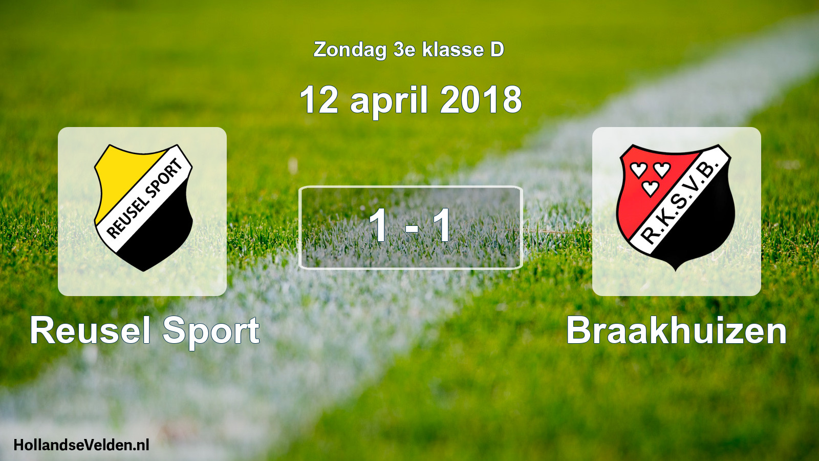 Total number of matches played: Reusel Sport - Braakhuizen 1 - 1 (12 April 2018)