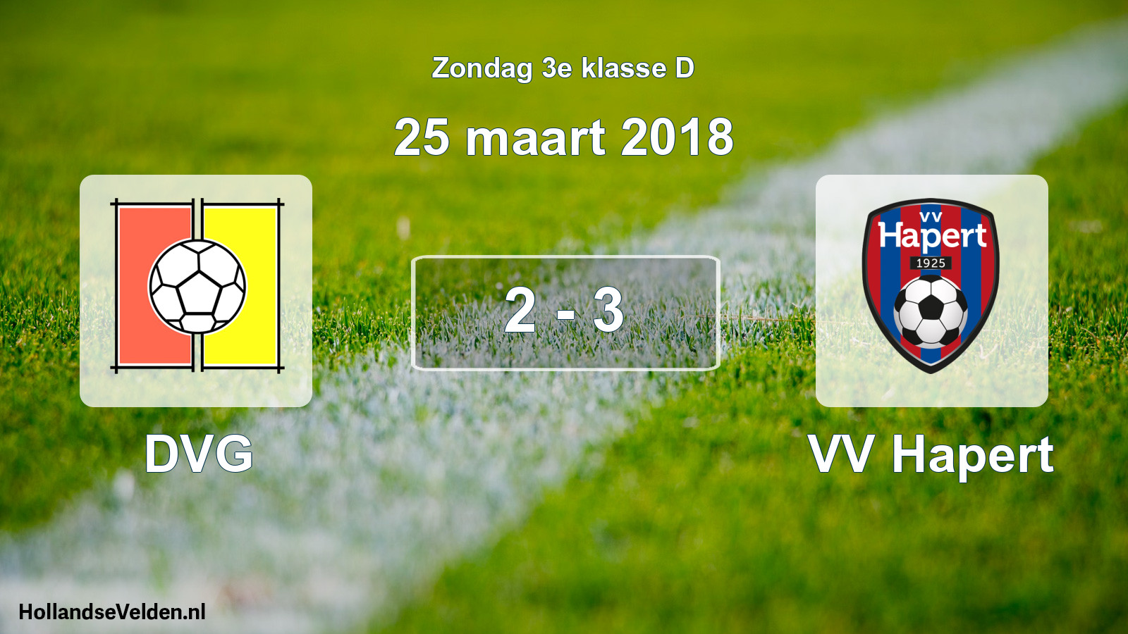 Total number of matches played: DVG - VV Hapert 2 - 3 (25 March 2018)