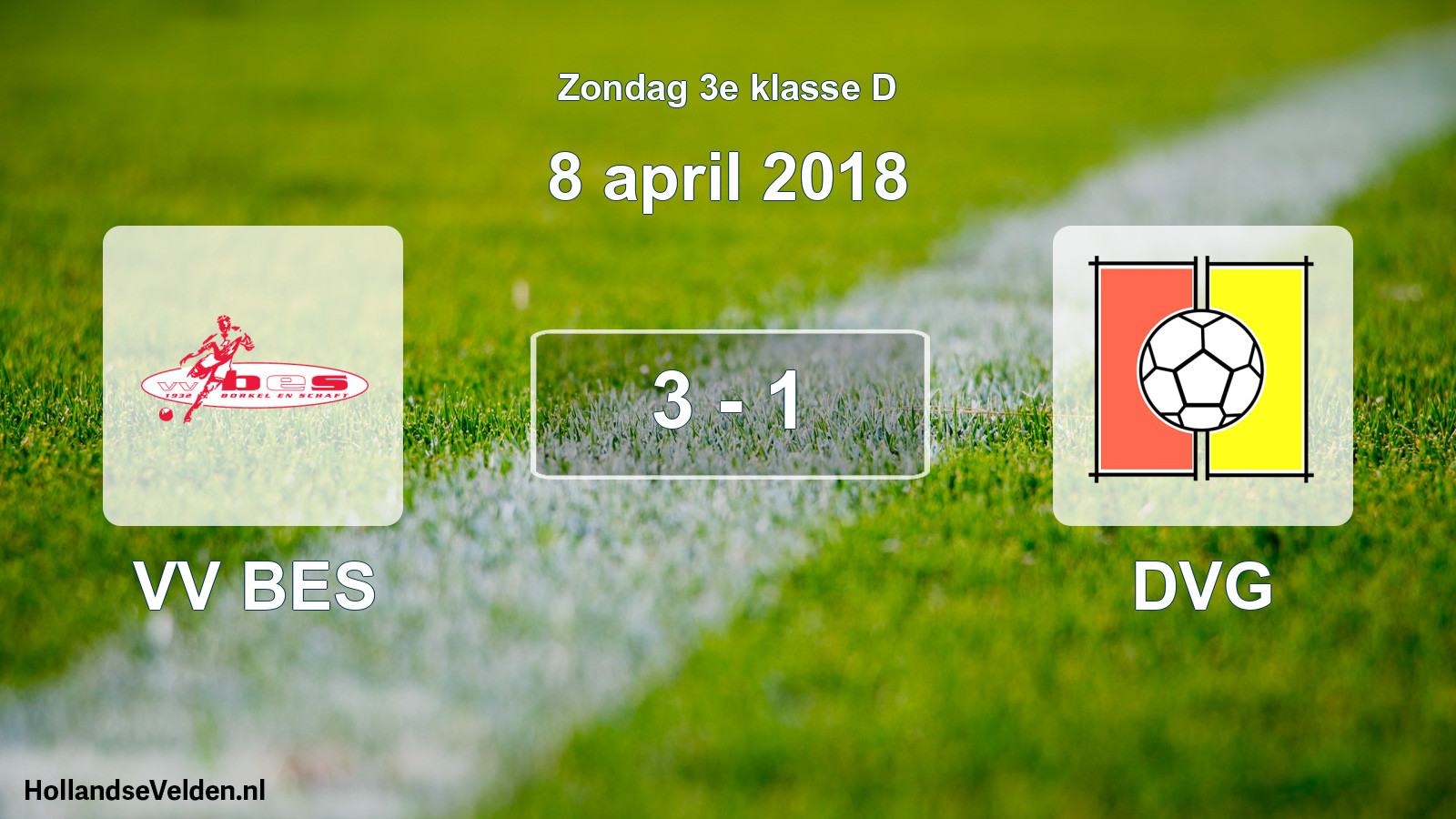 Total number of matches played: VV BES - DVG 3 - 1 (8 April 2018)