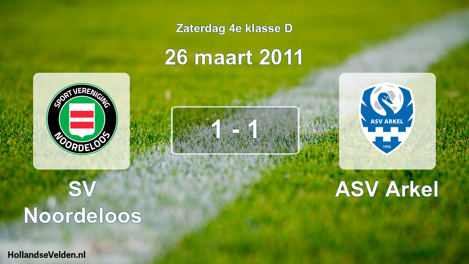 Total number of matches played: SV Noordeloos - ASV Arkel 1 - 1 (26 March 2011)