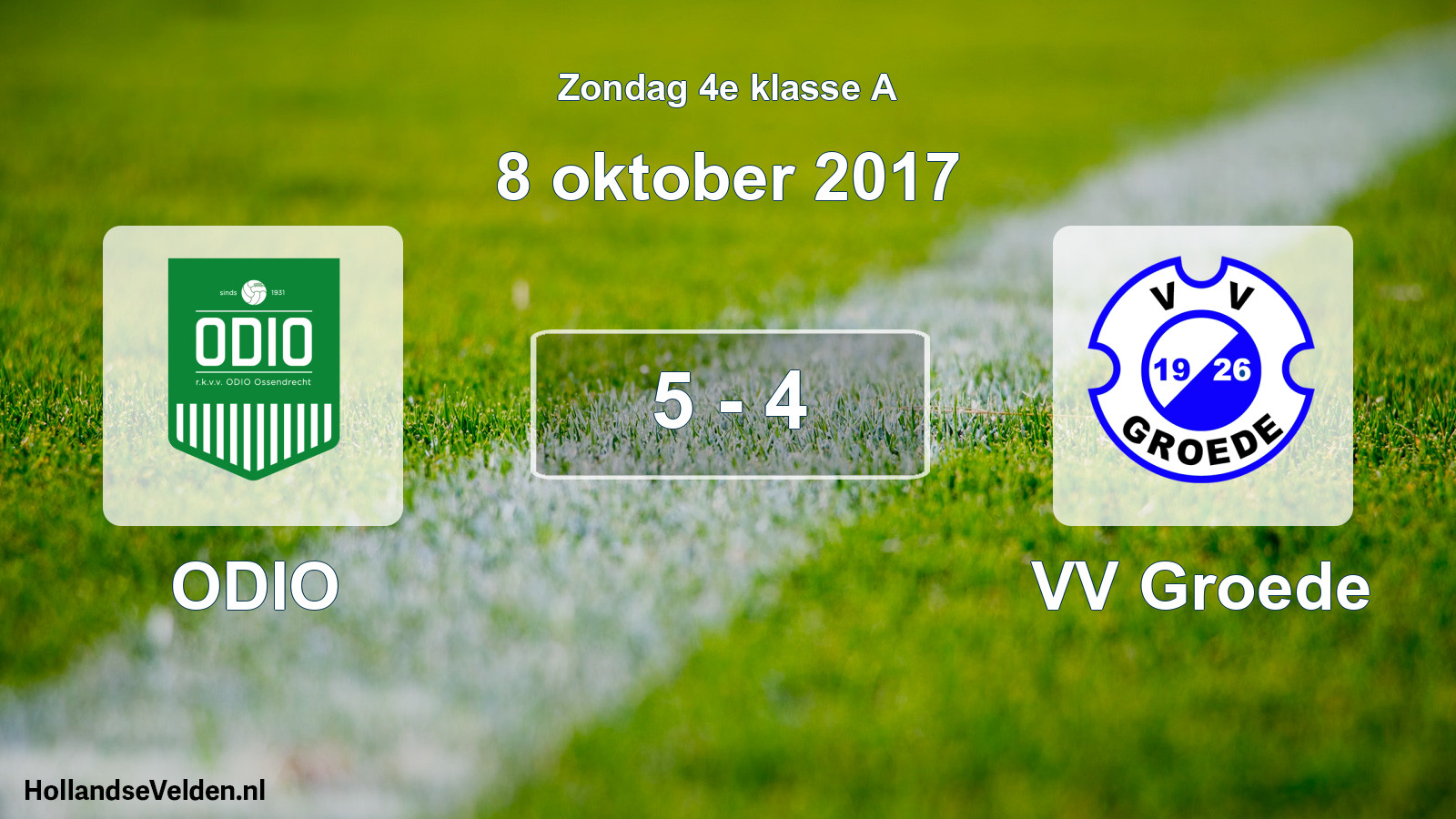 Total number of matches played: ODIO - VV Groede 5 - 4 (8 October 2017)