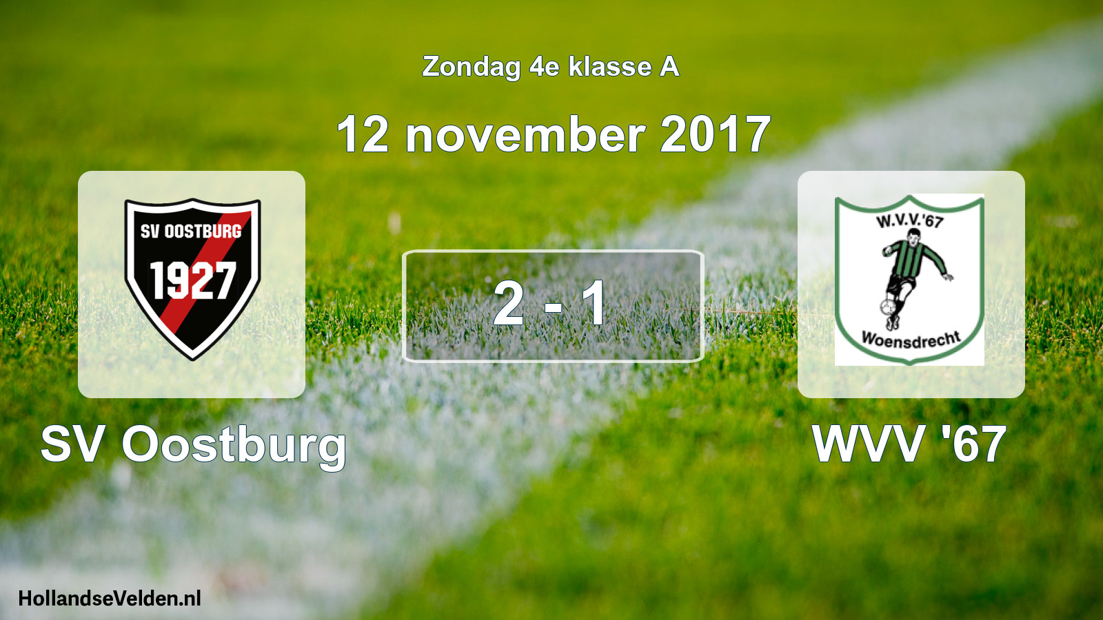 Total number of matches played: SV Oostburg - WVV '67 2 - 1 (12 November 2017)