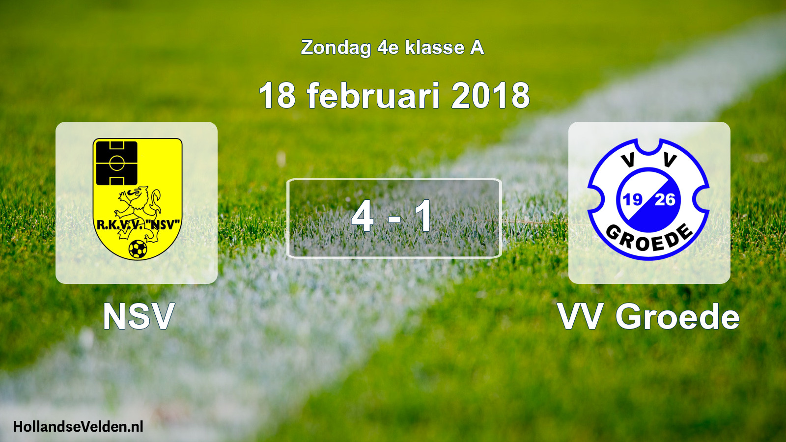 Total number of matches played: NSV - VV Groede 4 - 1 (18 February 2018)